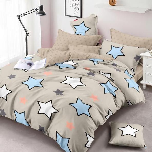 Lenjerie bumbac satinat Bica, 2 persoane, 4 piese, crem, JN026