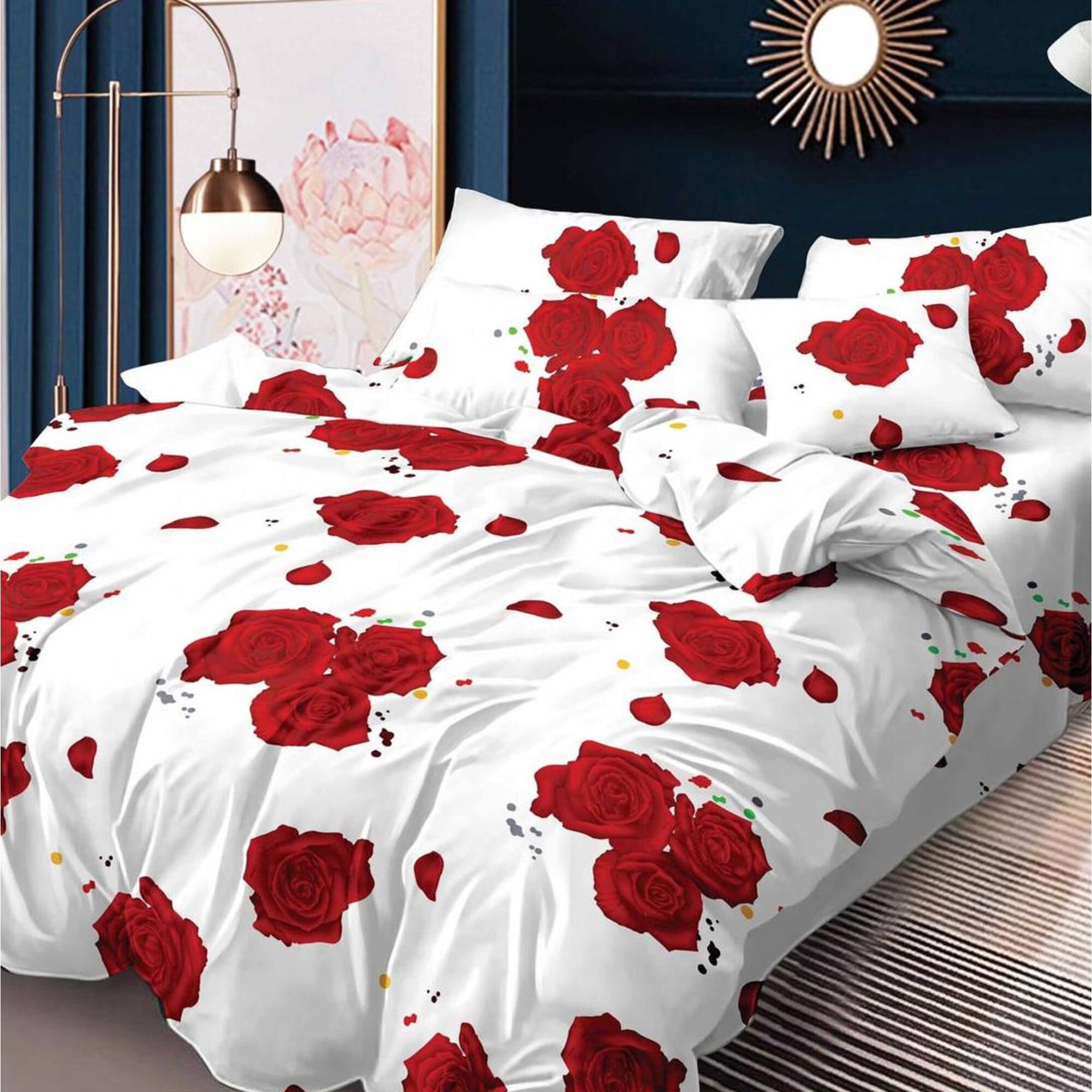 Lenjerie bumbac finet Rita, 2 persoane, 6 piese, color, JN151