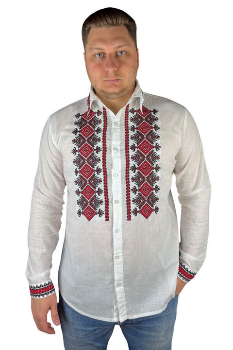 Мъжка блуза ie RB 187, Червен/Кристалнобял