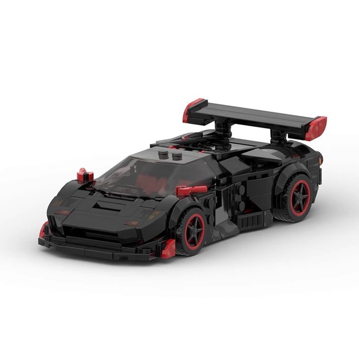 Lamborghini Dark GT Innovium™ építőkészlet, fekete verseny szuperautó 389 darabbal, prémium sport dizájn, tartós ABS anyag, 16,1 × 8,3 × 4,6 CM, 189 g, ideális készlet autók és mérnöki eszközök rajongóinak