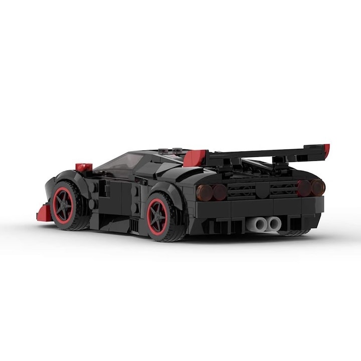 Конструктор Lamborghini Dark GT Innovium™, черен състезателен автомобил с 389 части, първокласен спортен дизайн, издръжлив ABS материал, размери 16,1 × 8,3 × 4,6 см, 189 г, идеален комплект за автомобилни ентусиасти и инженери