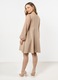 Rochie mini trapez, awama, bej, poliester/elastan