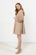 Rochie mini trapez, awama, bej, poliester/elastan