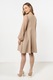 Rochie mini trapez, awama, bej, poliester/elastan