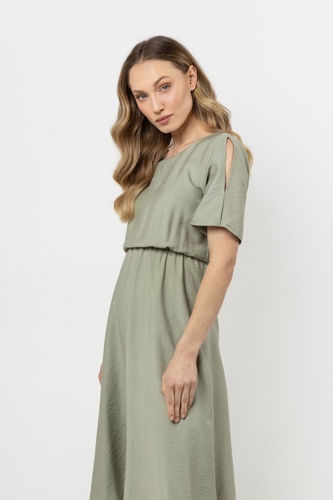 Rochie midi awama, verde, raion/nailon