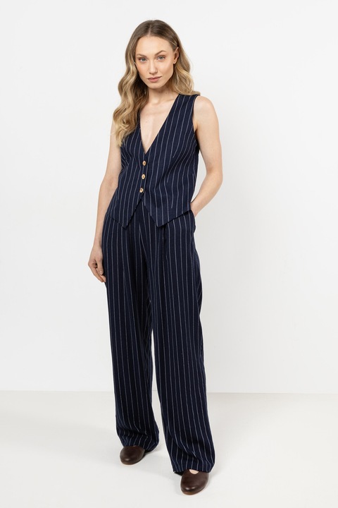 Női nadrág, awama, tengerészkék, len