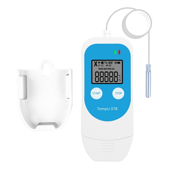 Udeals рекордер за температура и влажност, преносим, LCD, USB, 10x4.3x1.2 см
