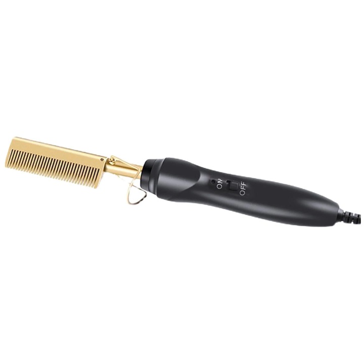 Pieptene electric multifunctional YANYXR, 2 in 1, reglabil, portabil, negru, 200g