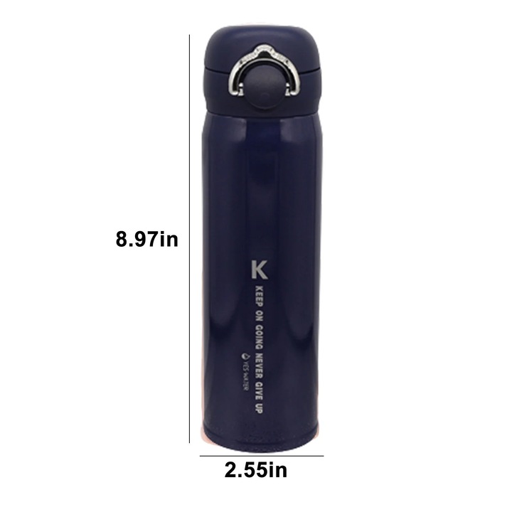 Cana termos YANYXR, inox, capacitate 450ML, albastru, 6.5x6.5x22.8cm