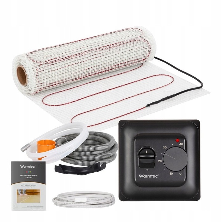 Set Covor Termic Pentru Placi Cu Regulator, Warmtec, DSH-40/T73-CC, 0.5x8 m, Putere Unitate Covor 160 W/m², Tensiune Alimentare ~230 V, Suprafata De Incalzire 4 m², Grosime Covor 3.2 mm, Negru