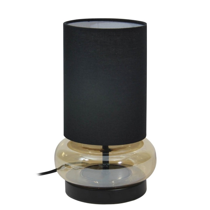 Italux EPIRO asztali lámpa, borz, 15x24cm, fekete lámpaernyő