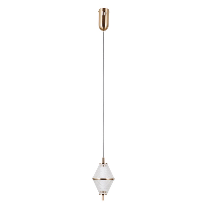 Висяща лампа Italux FUENTE, златисто, 13x13x120см, модерен дизайн, вграден LED