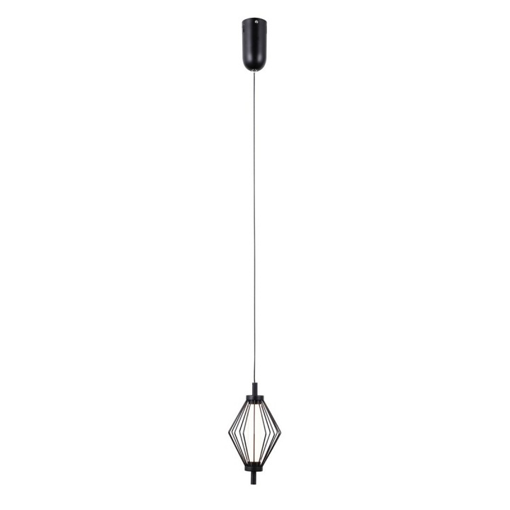 Lustra suspendata Italux SEVIL, neagra, 12,5x120cm, 1 sursa LED, 5W