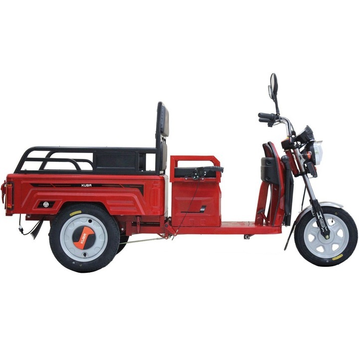 Triciclu electric, ITALIKA KUBA ECOPIKUP ULTRA, 650W, 25 km/h, rosu, 2600x800x1300mm, carte RAR inclusa