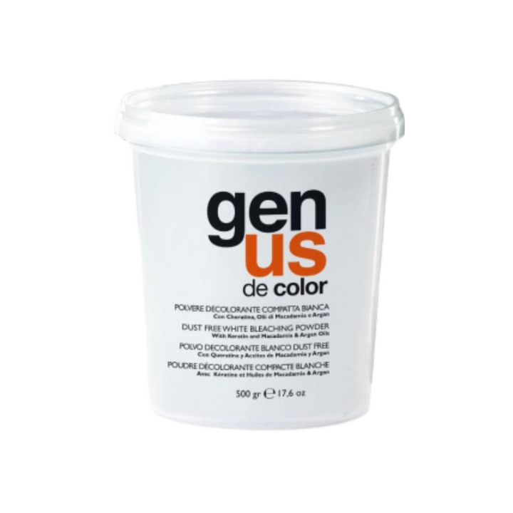 Pudra de albire GenUs, rozjasniacz cu keratina, 500g, unisex, deschis la culoare
