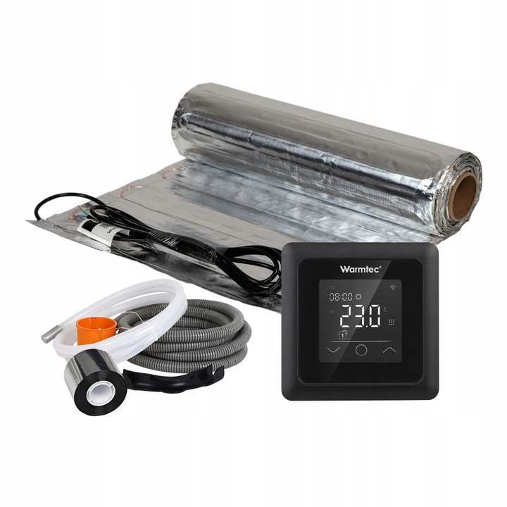 Set Sistem De Incalzire Prin Pardoseala, Warmtec, Al-60/ZTS, 0.5x12 m, Putere Unitara A Covorului 150 W/m², Suprafata Covor 6 m², Alimentare Unidirectionala, Grad De Protectie Ip21, Negru