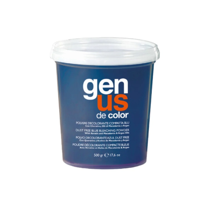 Decolorant de par GenUs, rozjasniacz cu keratina, 500g, pentru par deschis la culoare, unisex