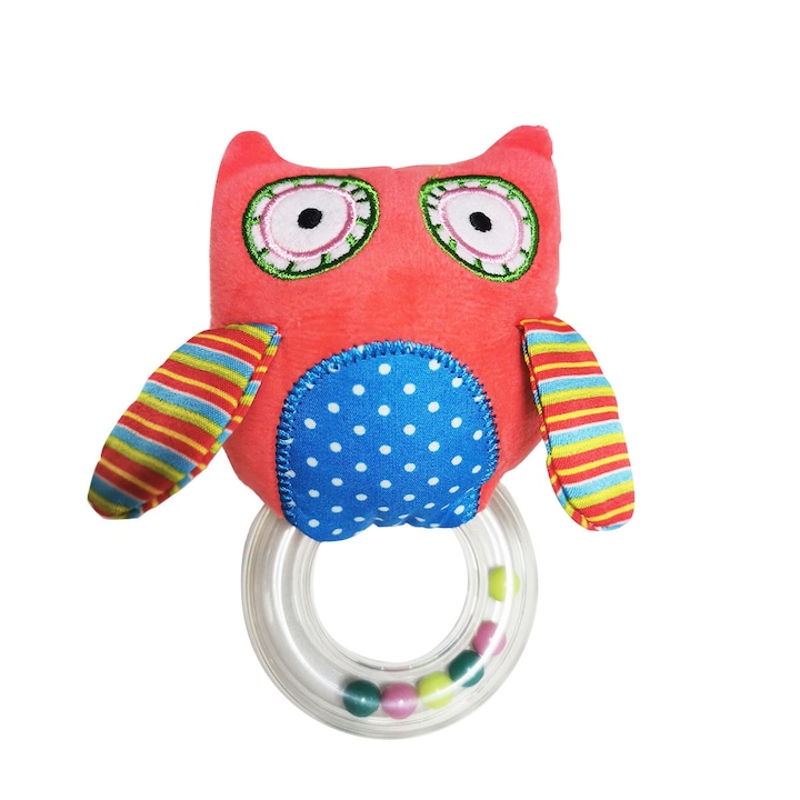 Állatos csörgőjáték, ergonomikus kialakítás, interaktív hangok, 0-3 éves korig