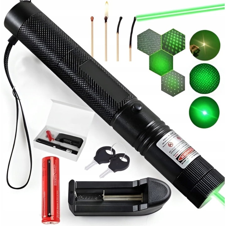 Laser verde, Genetic, 50000mW, acumulator, set complet