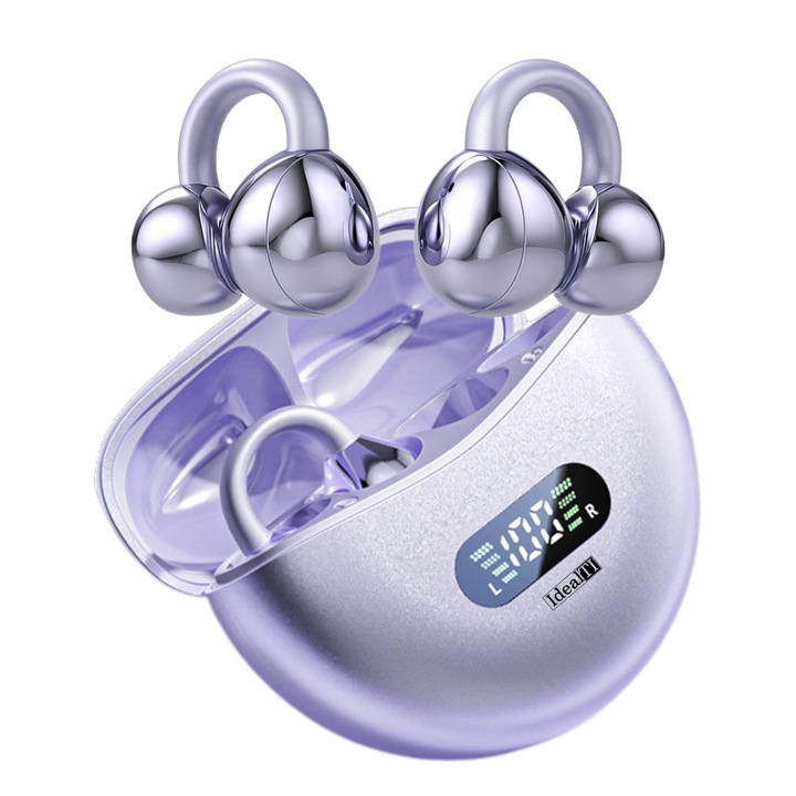 Casti Wireless Inteligente cu Traducere IdealTI® – 144 Limbi, Traducere Bidirectionala, Bluetooth 5.4, ANC, ANC, Display Baterie, Mov