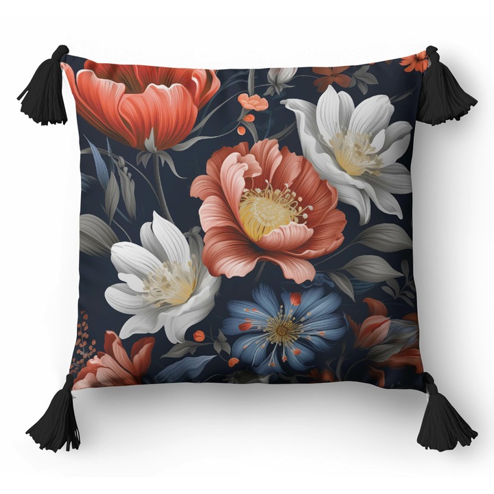 Fata de perna Detexpol PANAMA 45x45cm, multicolor, 70% bumbac, 30% poliester, cu fermoar