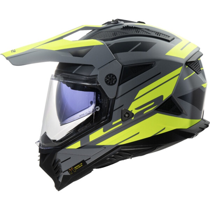 Casca moto Flip-up LS2 MX702 Pioneer II Namib Grey Yellow marime S