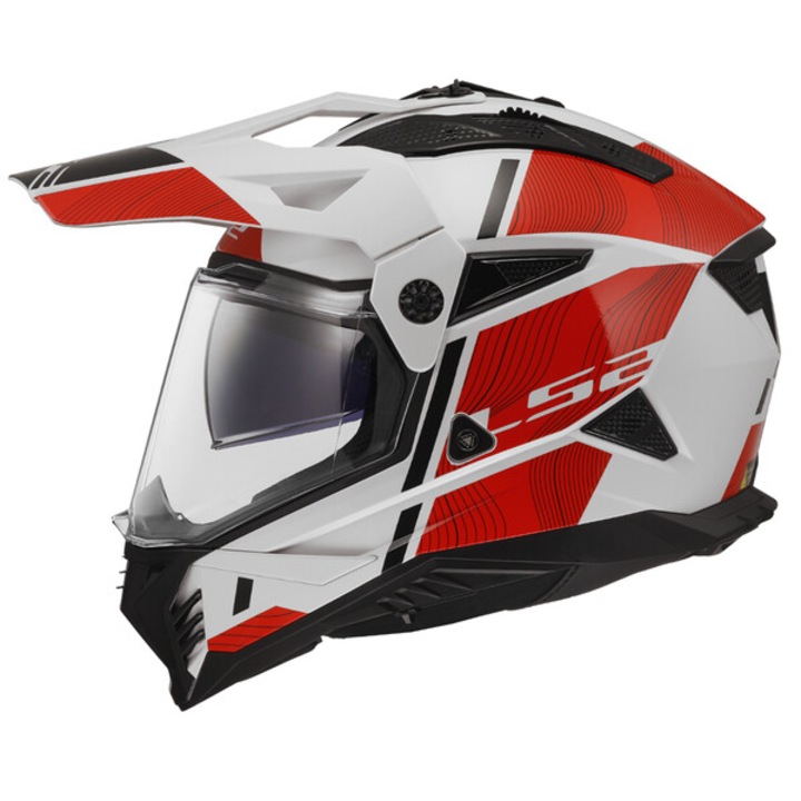 Casca moto Flip-up LS2 MX702 Pioneer II Hill White Red marime XL