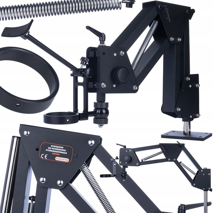 Тринокулярен микроскоп Mercury Pro MSMP-T-PS1, пълен комплект с 80 см WDMS2 разтегателно рамо и 56 LED осветител, 10x, 7x-45x увеличение