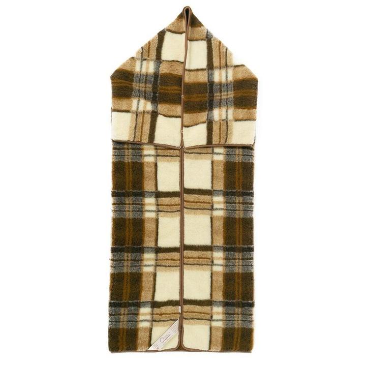 Kimonou din lana merinos, 2 in 1, brown, 160x200 cm