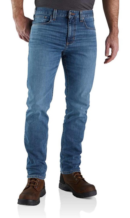 Carhartt Rugged Flex férfi farmer, szűkülő, pamut/poliészter/spandex, kék