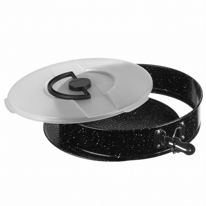 Tava de copt, Brunbeste, 28x6,8 cm, negru, set cu capac