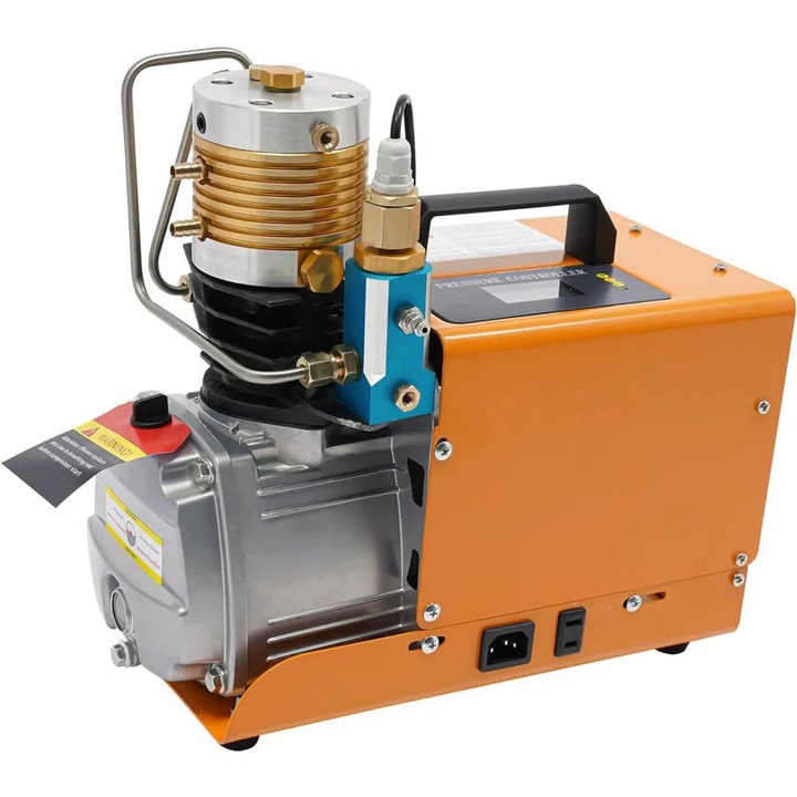 Nagynyomású légkompresszoros szivattyú, 220V, 300 Bar, 4500 PSI, automatikus leállítás, légpumpa paintballhoz és légpuskákhoz