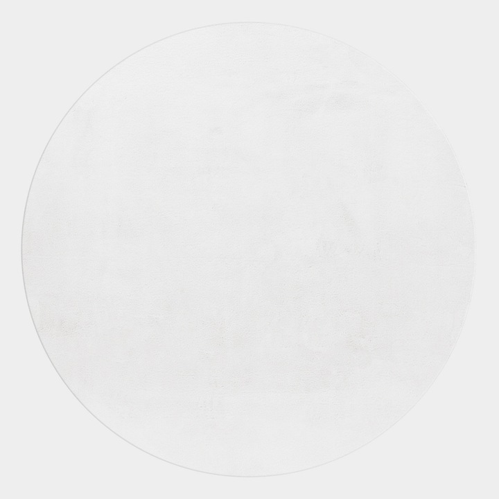 Covor Rotund Pomsy Alb V1 200x200 cm