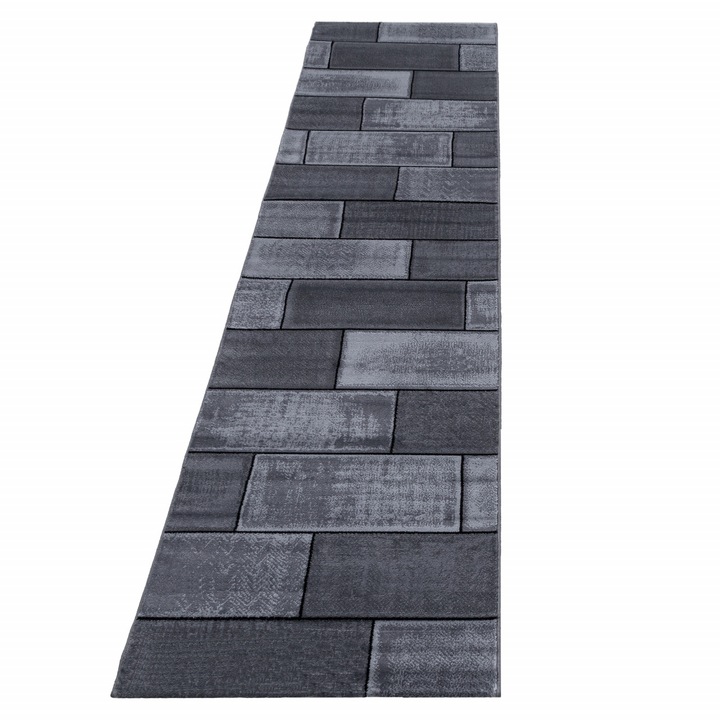 Covor tip Traversa Zeno Negru V3 80x300 cm