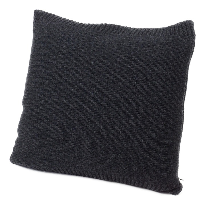 Perna LEA, 100% lana merinos, 45x45cm, umplutura din spuma memory si bilute siliconice, gri