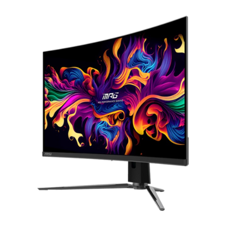 MSI MPG 321CURX QD-OLED ívelt monitor, 31.5", UHD 3840x2160, 240 Hz, fekete, 714x473x318mm
