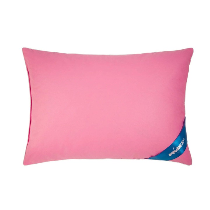 Perna din puf, PIOREX, 70x80cm, roz, 1500g puf gisca, inaltime mare