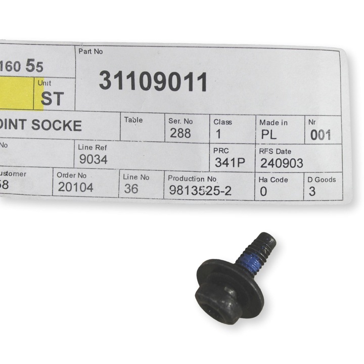 Első fényvisszaverő csavar VOLVO C40 V90 XC40 XC60 EX90 M6x19, új