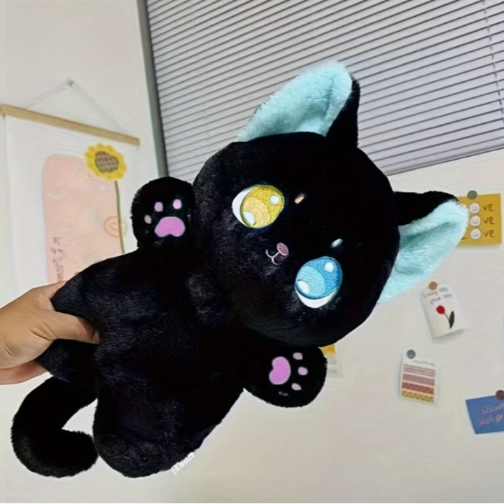Jucarie de plus pisicuta dragalasa si pufoasa VICTINY ® negru / 23 cm