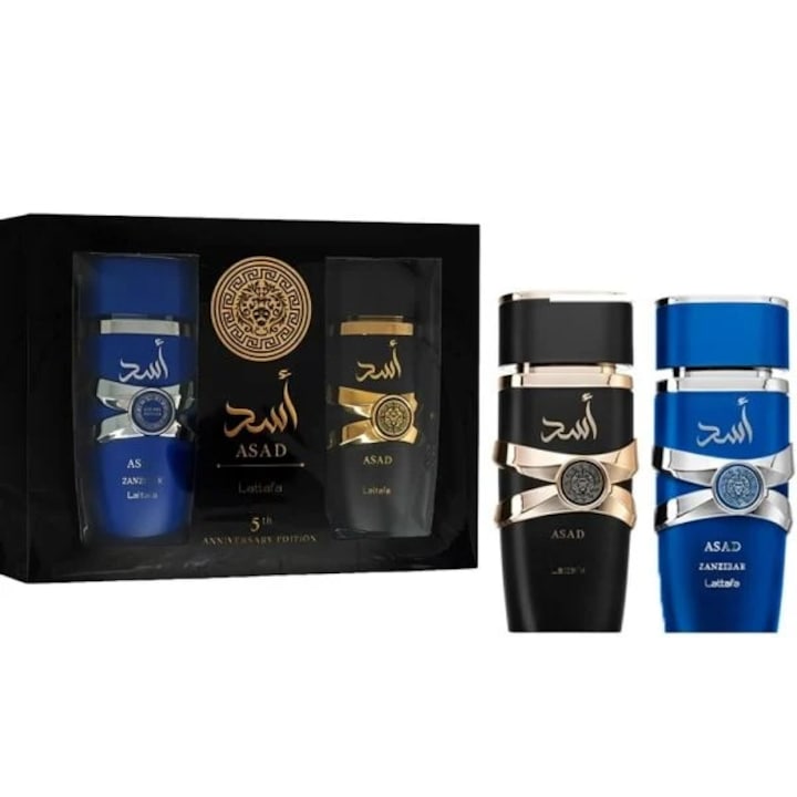 Lattafa Asad és Asad Zanzibar készlet, eau de parfum, 100 ml, férfi