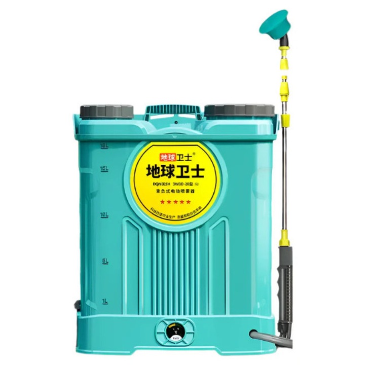 Elektromos locsoló 20L, nagynyomású, automata, hátizsákos, kerti használatra, fehér