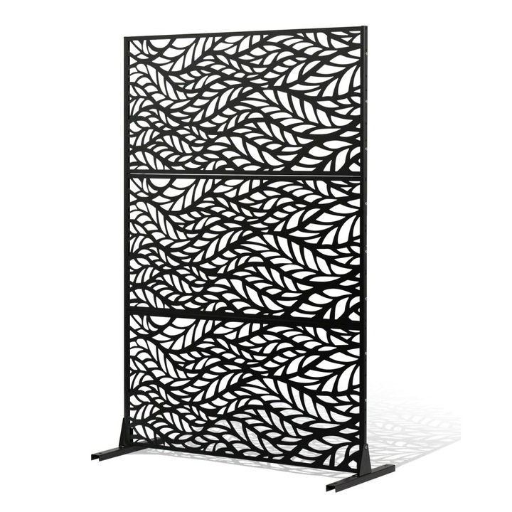 Paravan Metalic, 120 cm x 183 cm, Pentru exterior, Culoare Negru