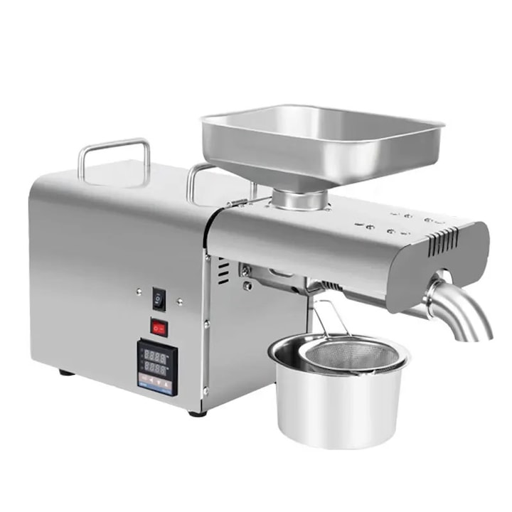 Автоматична преса за масло, компактна, неръждаема стомана, 1500W, 45x35x30см, бяла