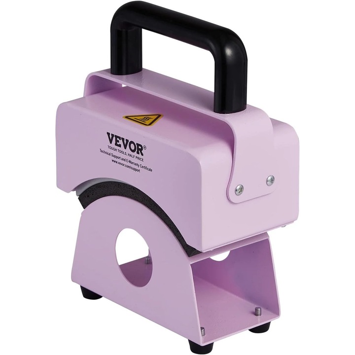 Преносима термопреса за шапки, извит нагревателен елемент, контрол на температурата, лилава, 15x8 см