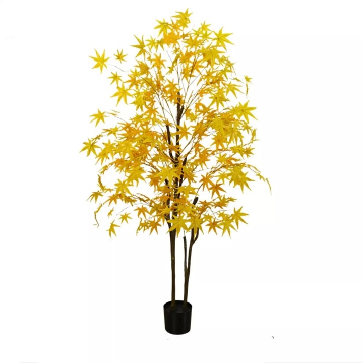 Изкуствена елха, 180 см, PVC, жълта