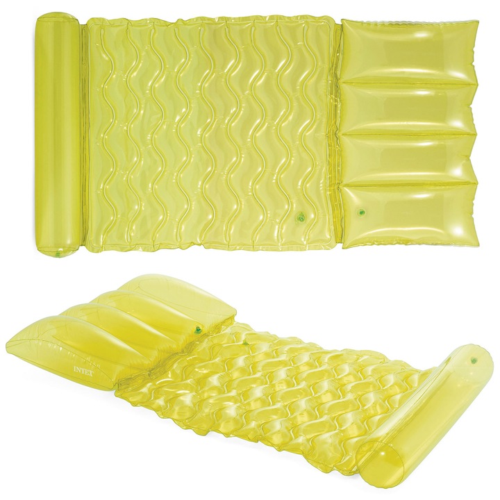 Saltea de plaja Intex, model Hamak Wodny, 173x89cm, material PVC, verde