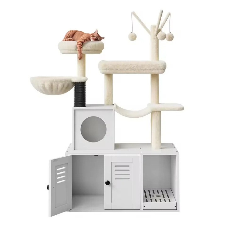 Кула за котки, 3 в 1, ПДЧ, БЯЛА