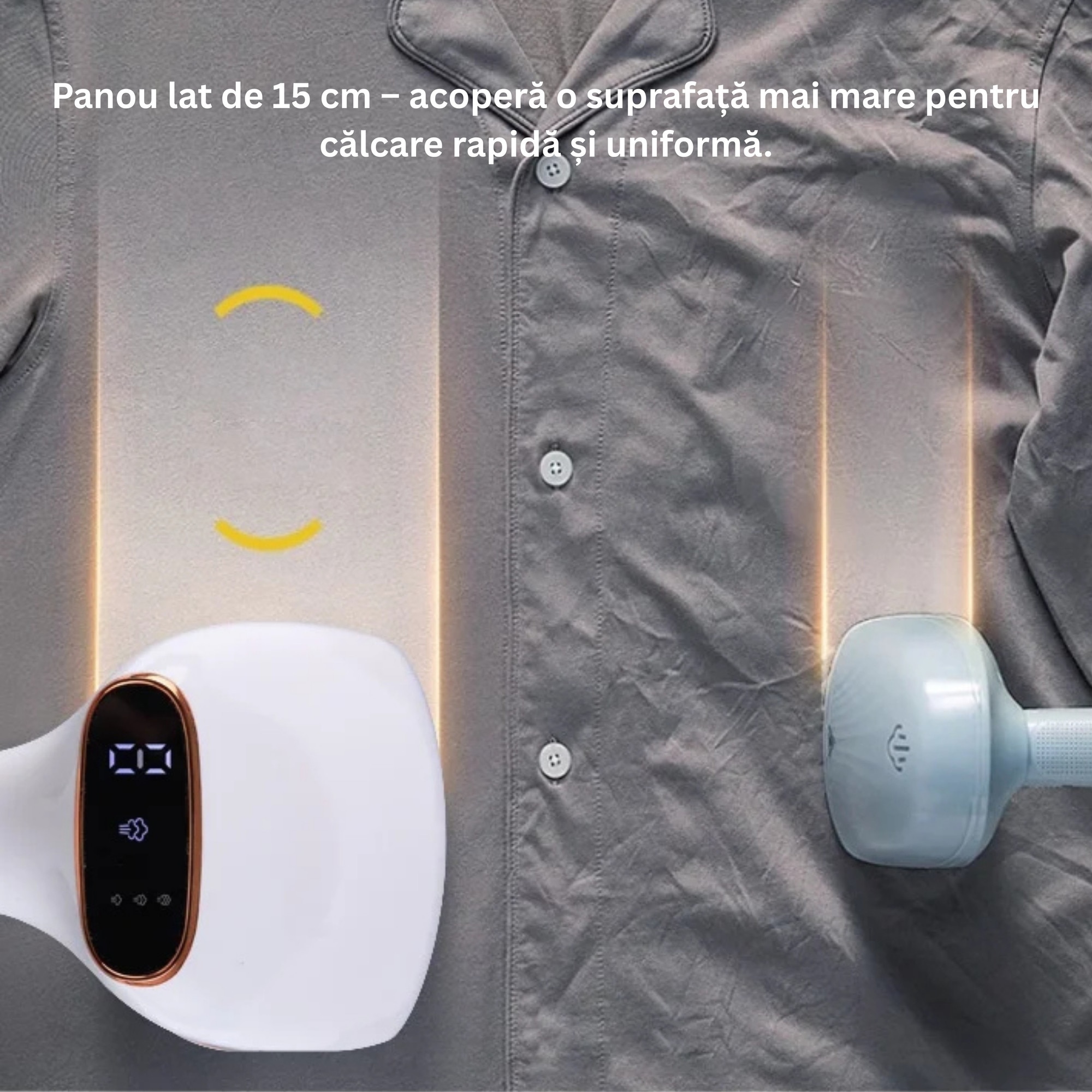 Steamer vertical Das Schaf™, 1780 W, incalzire rapida 20 sec, 3 trepte de putere, rezervor 320ml, touchscreen - Pachetul include: sac cu 6 bile de lana naturala, rola scame Cloud + 4 rezerve, manusa termica, perie pentru scame si pahar pentru reumplere