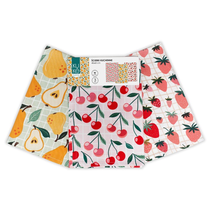 Комплект кухненски кърпи 3 броя, Фаро, 40x60см, памук, многоцветен