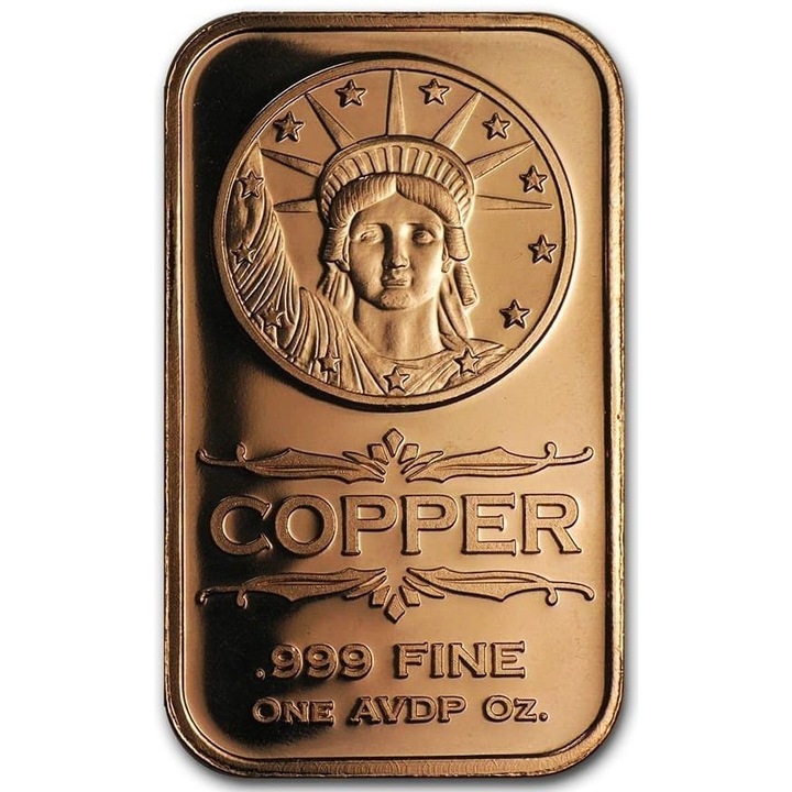Lingou din Cupru Statuia Libertatii S.U.A. 1 oz